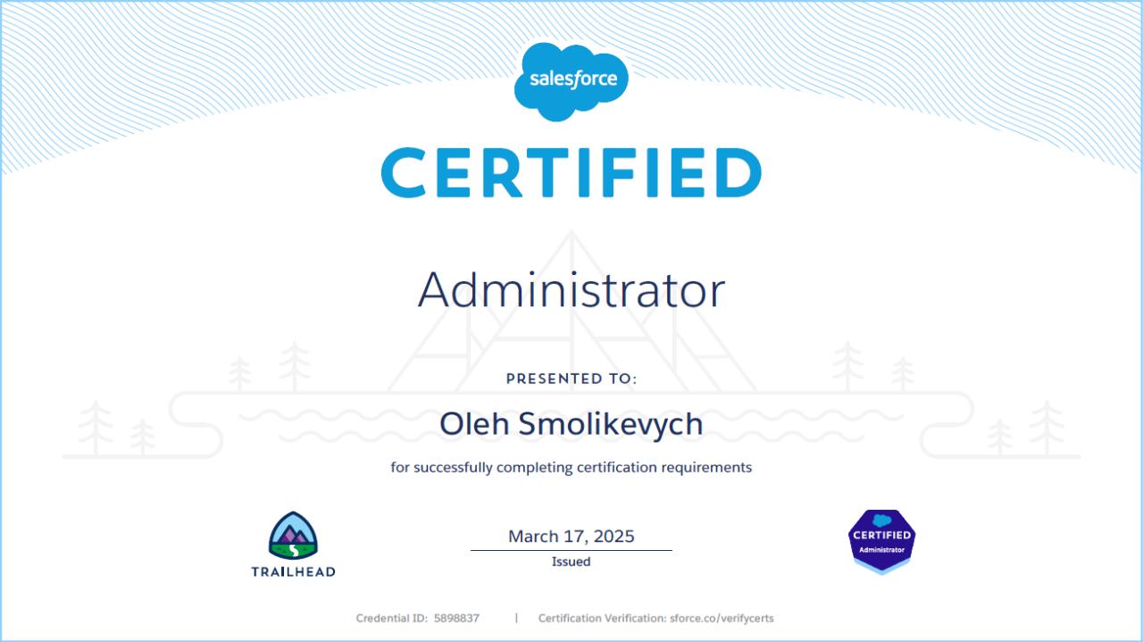 Salesforce Certified Administrator (SCA)